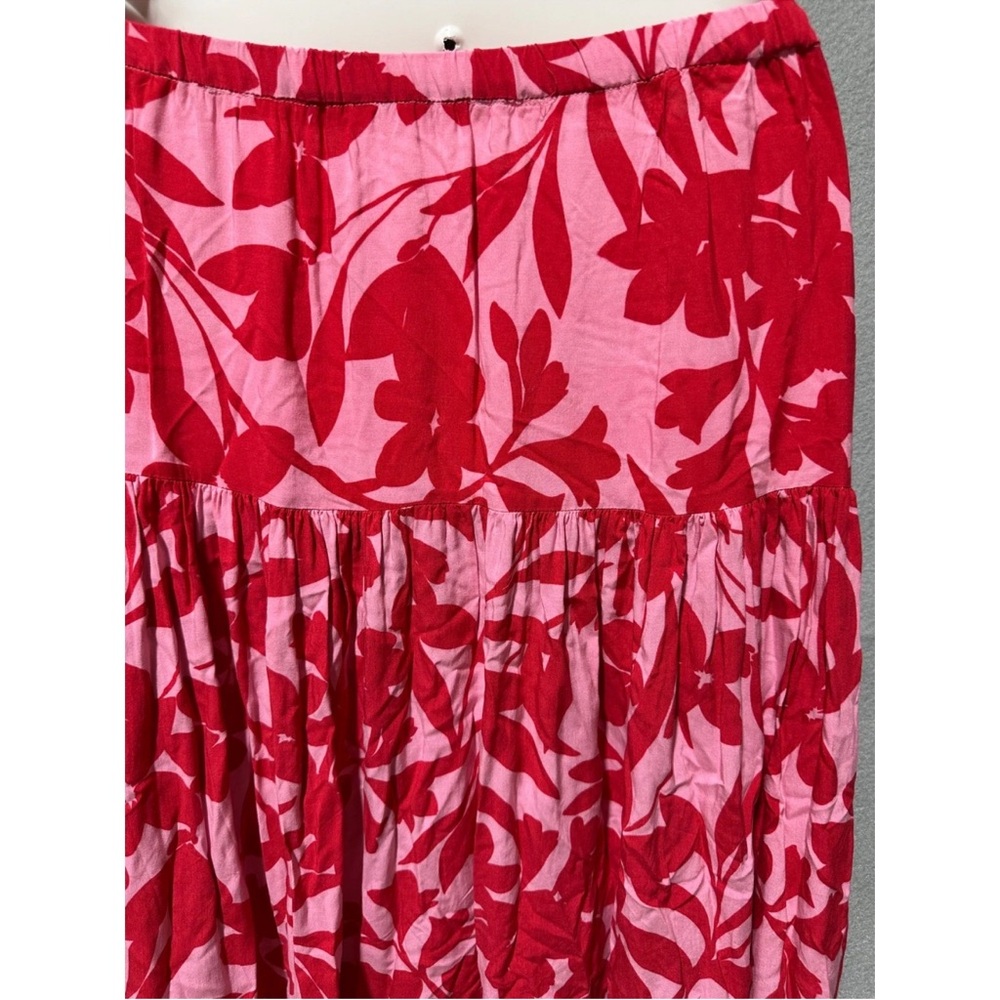 Floral Red and Pink Women's Skirt Abel the Label LARGE - Picture 4 of 13